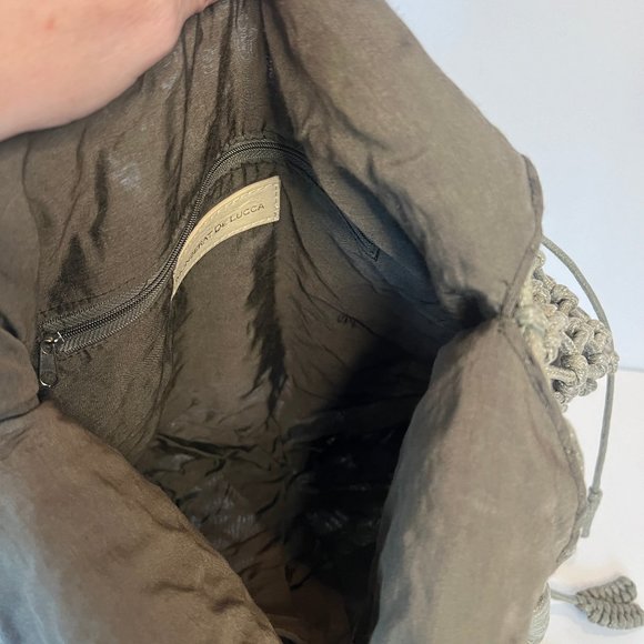 Monserat De Lucca Grey Macrame Boho Handbag Purse - Picture 5 of 5